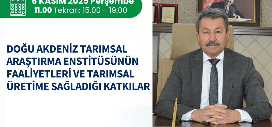 Enstitü Müdürümüz Dr. İbrahim CERİT Tarım Orman Ekranında 
