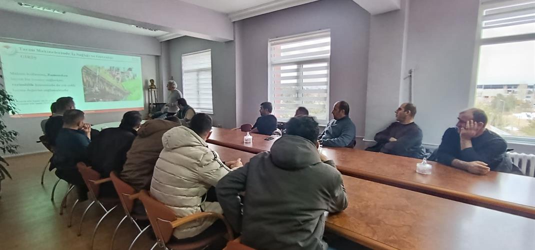 ENSTİTÜ MÜDÜRLÜĞÜMÜZDE MAKİNA KULLANIMI İLE İŞ SAĞLIĞI VE GÜVENLİĞİ EĞİTİMİ VERİLDİ