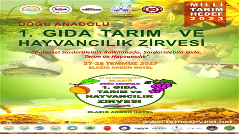 Eastern Anatolia 1st Food, Agriculture and Livestock Summit will be held in Elazığ on 27-28 July 2017 in which Director of the Institute Özkan ÖZBAY will participate as a speaker
