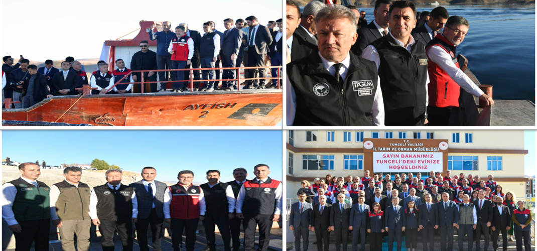 Tarım ve Orman Bakanımız Sayın İbrahim YUMAKLI'nın Tunceli programına Kurum Müdürümüz Özkan ÖZBAY katılım sağladı.Programın ardından Keban Baraj Gölü'ndeki  Mersin Balığı Üretim Tesisi'nde incelemelerde bulunuldu.