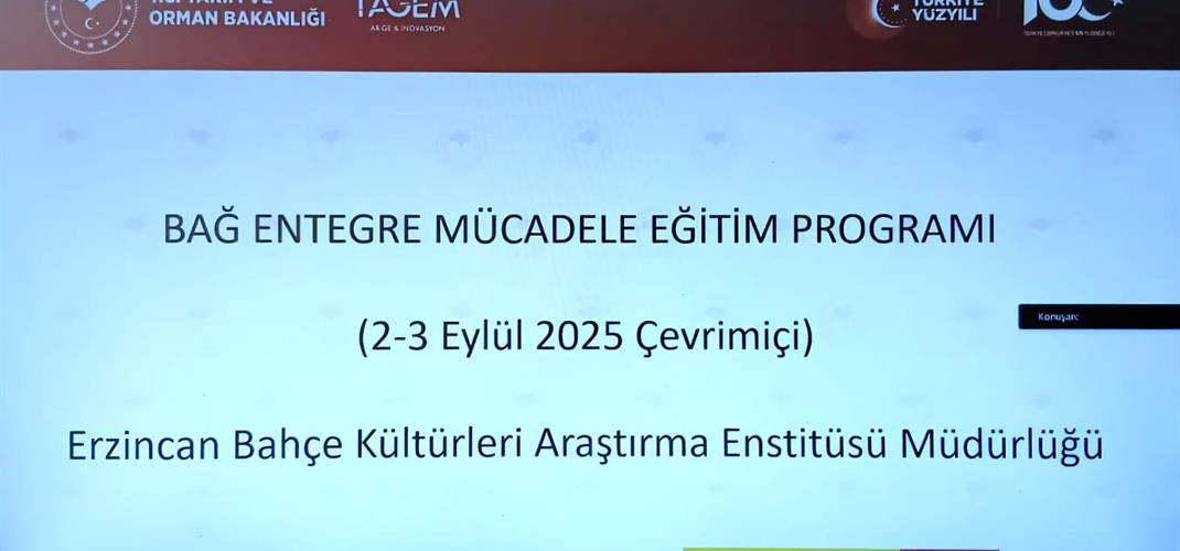 Hizmetiçi Eğitim Proğramı Kapsamında 02 - 03 Eylül 2025  Tarihleri Arasında Bağ Entegre Mücadele Eğitimi Yapıldı