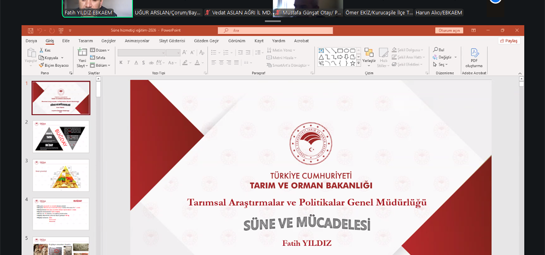 Süne Mücadele Çevrimiçi Eğitimi Gerçekleştirildi