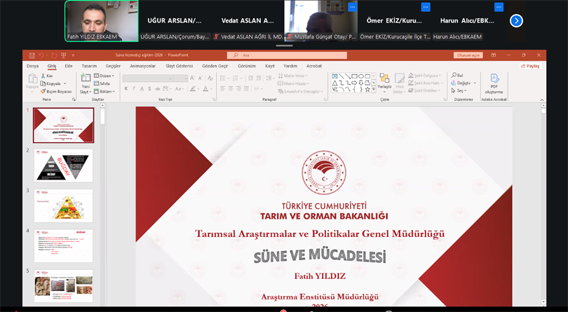 Süne Mücadele Çevrimiçi Eğitimi Gerçekleştirildi