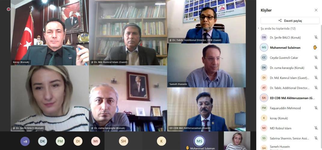 Türkiye Cumhuriyeti ile Bangladeş Cumhuriyeti arasında yürütülen proje çerçevesinde17.02.2022 tarihinde video konferansla teknik toplantı yapıldı