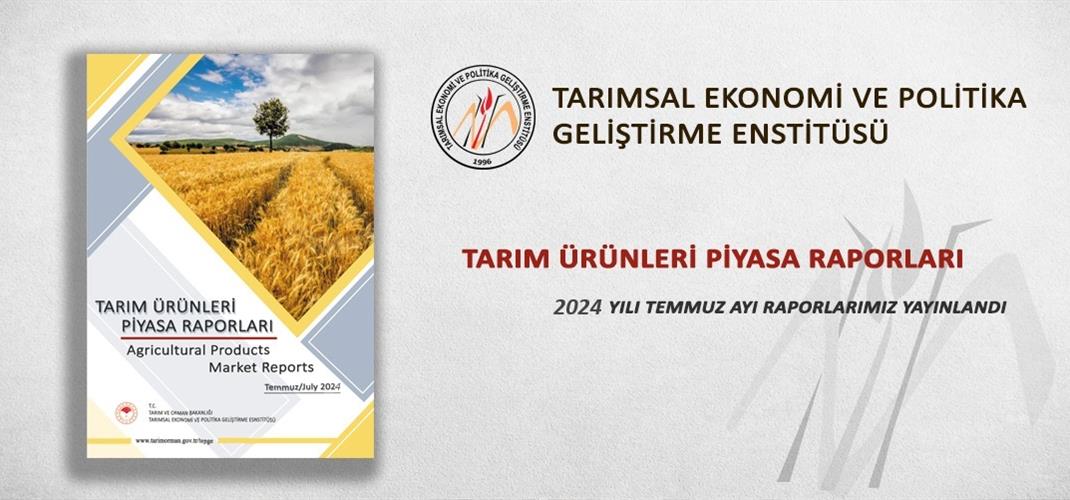 “Tarım Ürünleri Piyasaları 2024 Yılı Temmuz Raporları” sektör paydaşları ile buluşmaya hazır.