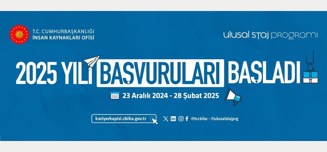 Ulusal Staj Programı 2025 Yılı Başvuruları Başladı