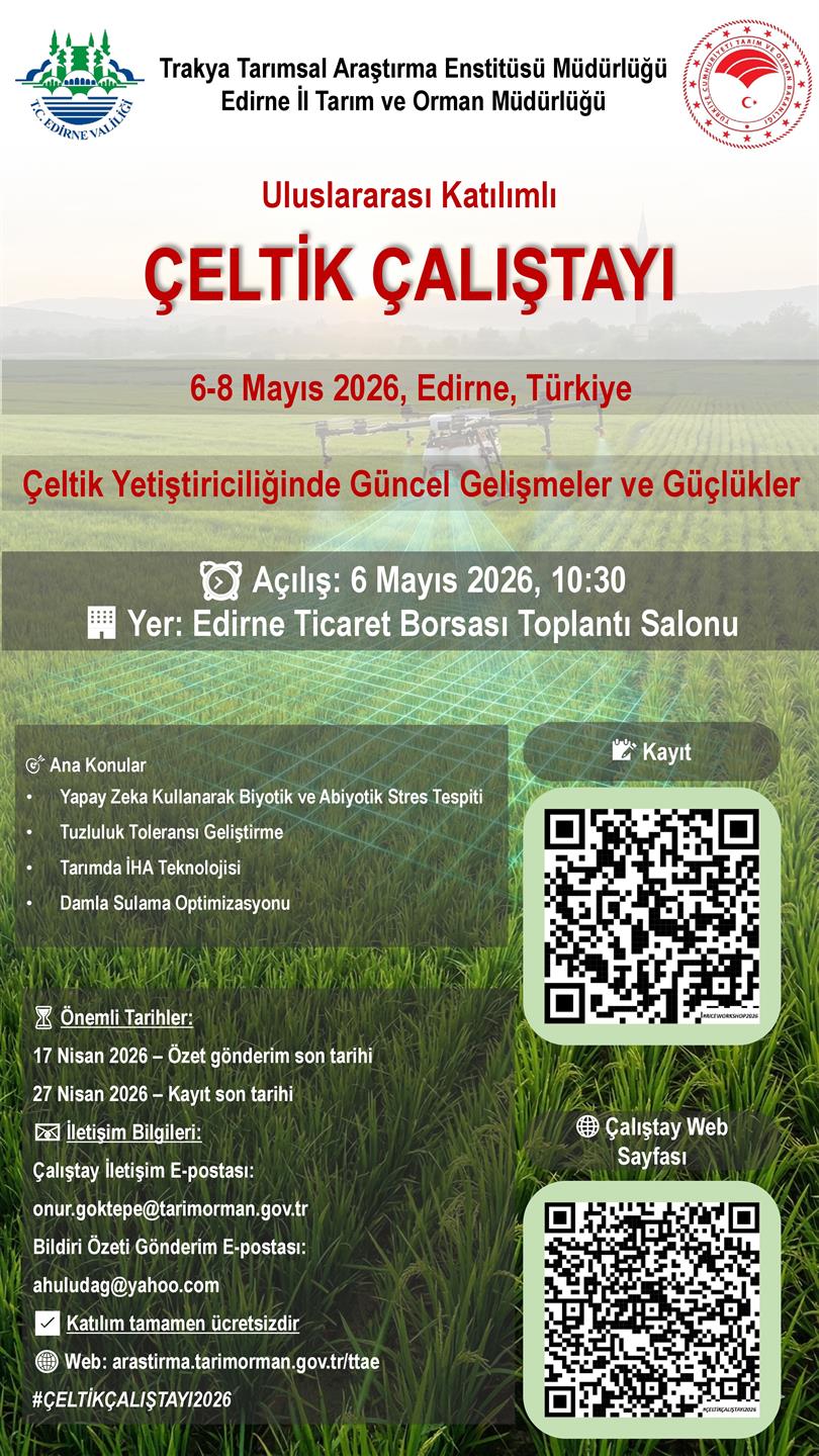 Uluslararası Katılımlı Çeltik Çalıştayı (ÇELTİK ÇALIŞTAYI 2026)